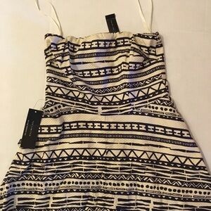 The Limited Black and Cream Strapless Dress NWT